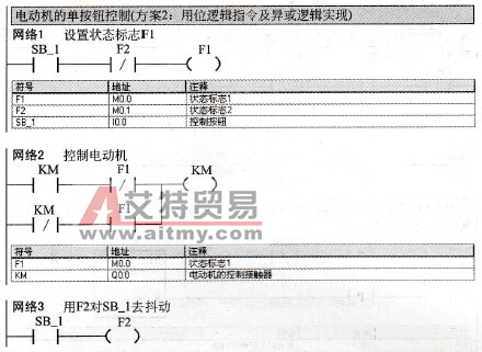 用异或逻辑实现电动机的单按钮启停控制