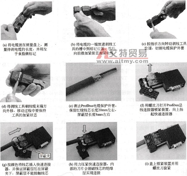 Profibus电缆的装配过程