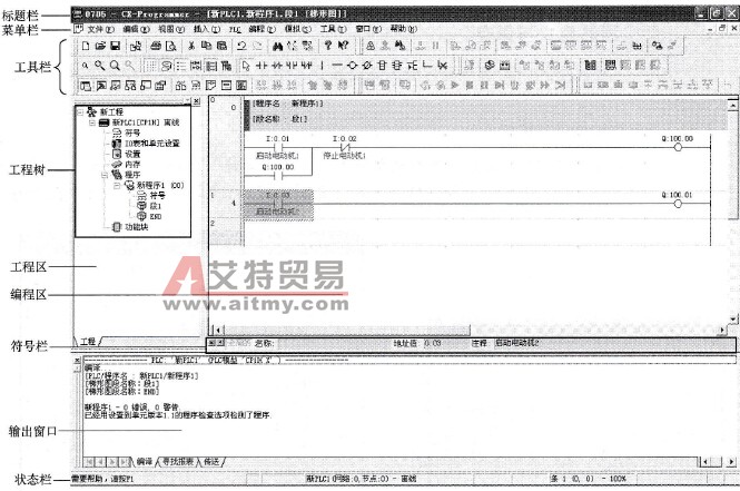 CX-Programmer软件的主窗口