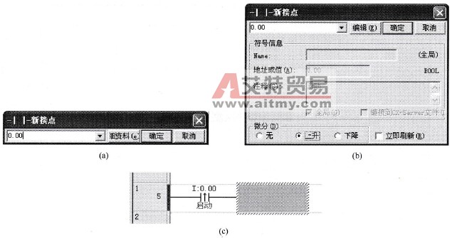  输入上升沿触点