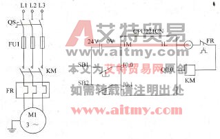 图2-4 电动机的启／停控制电气原理图