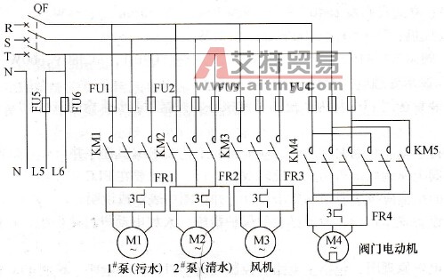 SBR废水处理电气控制系统主电路