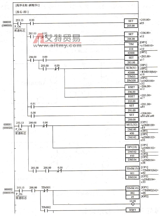 控制程序梯形图