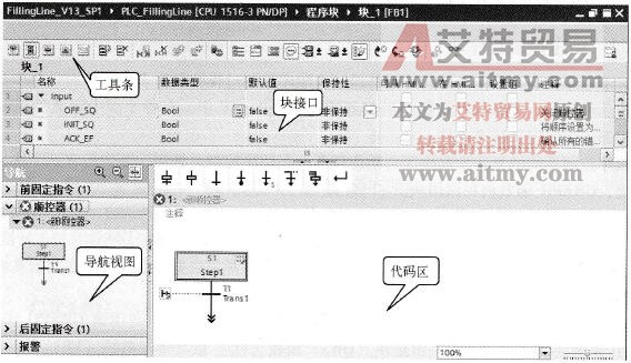 GRAPH函数块程序编辑器显示界面
