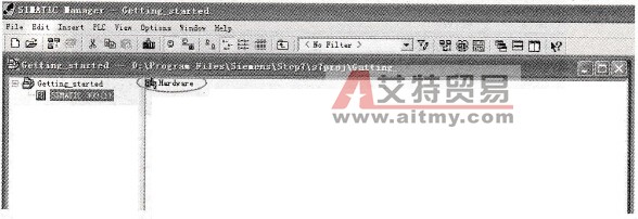 STEP7主窗口右边页面上的硬件组态图标