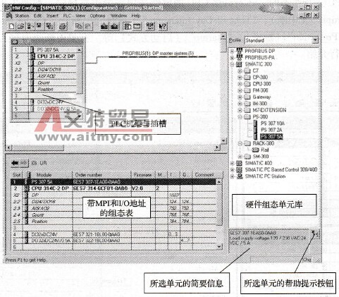 STEP 7硬件组态界面