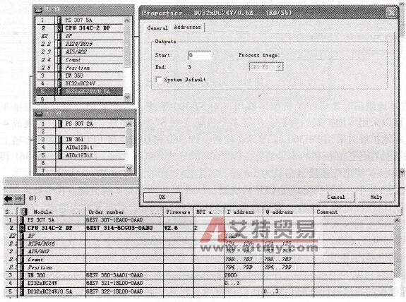 应用STEP 7硬件组态修改模板的默认绝对地址