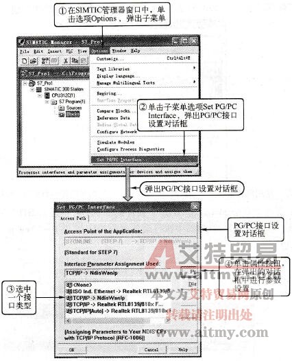 打开PG/PC接口设置对话框方法之三