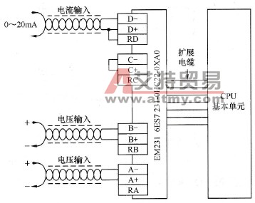 通用输入模拟量(EM231)接线图