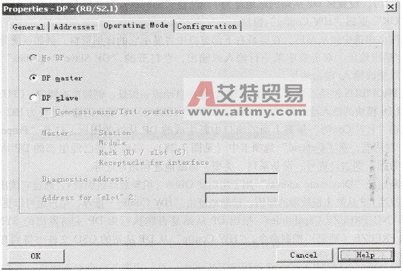 DP属性“Operating Mode”选项卡界面