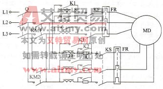 交流双速电梯的电机的主电路