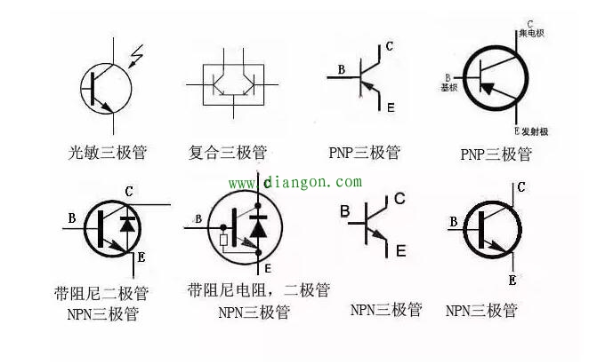 三极管的电路符号 