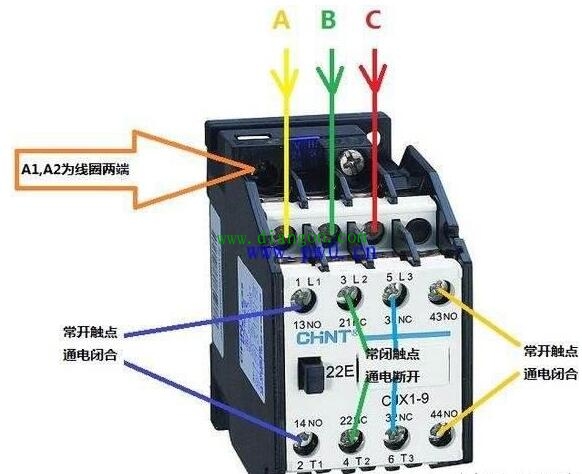 交流接触器常开和常闭触点图解 