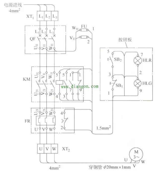 三相交流异步电动机控制电路接线图的识读方法 