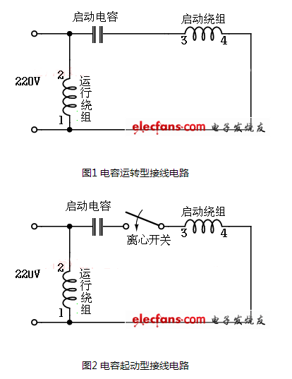 电容启动电机接线图_单相电机电容接线图_单相双电容电机接线图实例详解