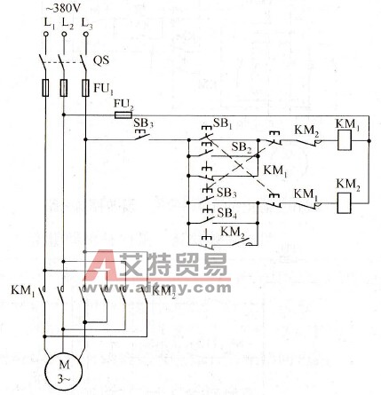 电动机可逆点动与启动混合的控制电路