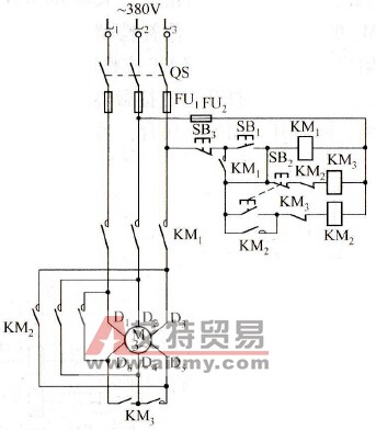 电动机手动Y/△降压启动控制电路
