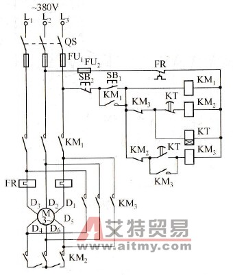 鼠笼式电动机Y/△启动控制电路
