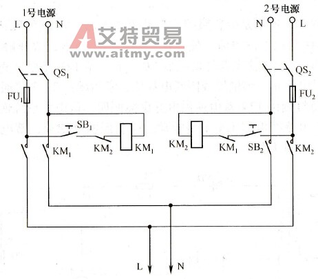 单相照明电源双路互备自动供电电路