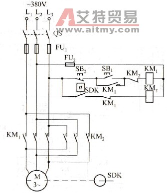 异步电动机反接制动电路