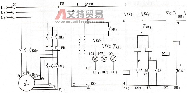 XJ1系列延边三角形减压启动控制箱电路
