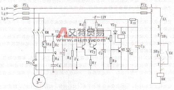 以负序电流为原则的断相保护电路