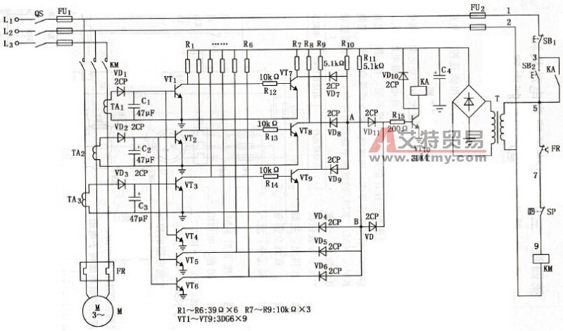 空气压缩机断相保护电路