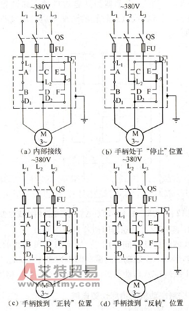 电动机可逆转换开关电路