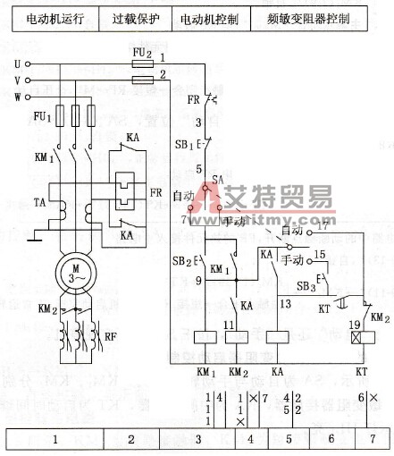 单向运转串频敏变阻器的手动/自动控制电路