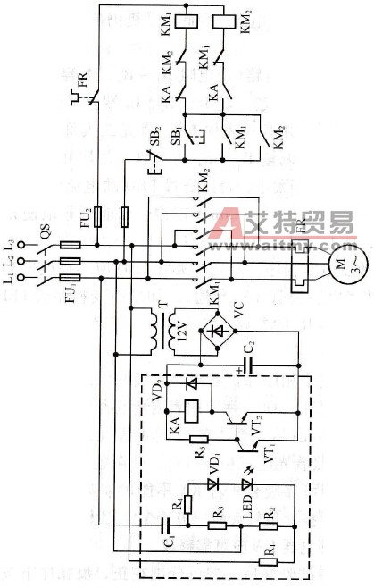 只允许异步电动机单向运转的控制线路是怎样的