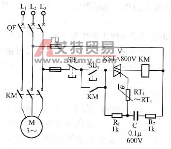 采用PTC热敏电阻的电动机过载保护线路是怎样的