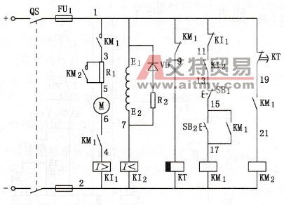并励直流电动机串电阻单向运转启动电路