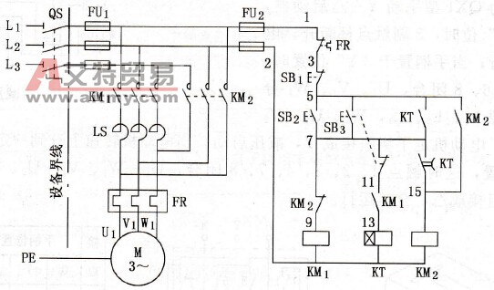 笼型感应电动机按时间原则串电抗器的点动与长