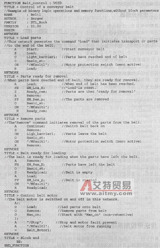 基于二进制逻辑运算和存储功能的传送带控制系