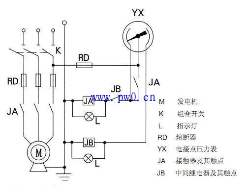 电接点压力表控制接线图